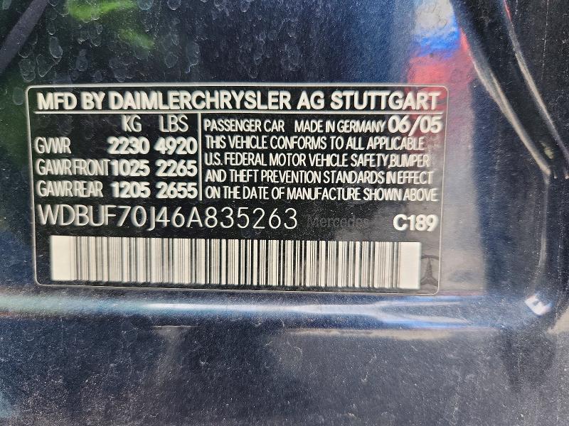 Aukcja sprzedaży 2006 Mercedes-benz E, vin: WDBUF70J46A835263, numer aukcji: 64908136