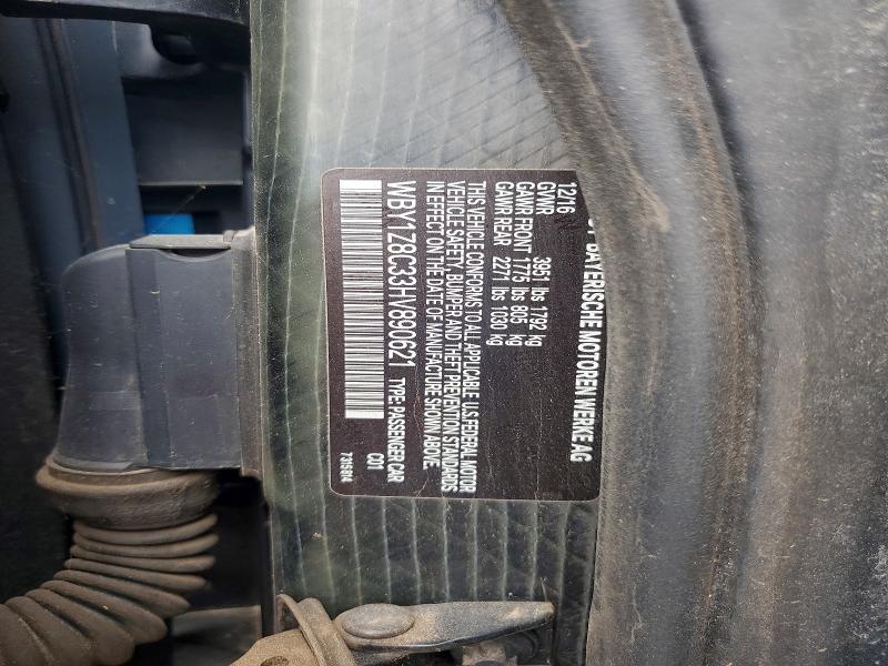 2017 Bmw I3 მანქანა იყიდება აუქციონზე, vin: WBY1Z8C33HV890621, აუქციონის ნომერი: 64848676