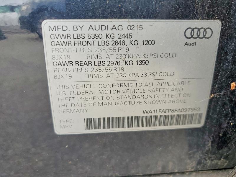Aukcja sprzedaży 2015 Audi Q5, vin: WA1LFAFP8FA097953, numer aukcji: 65734306