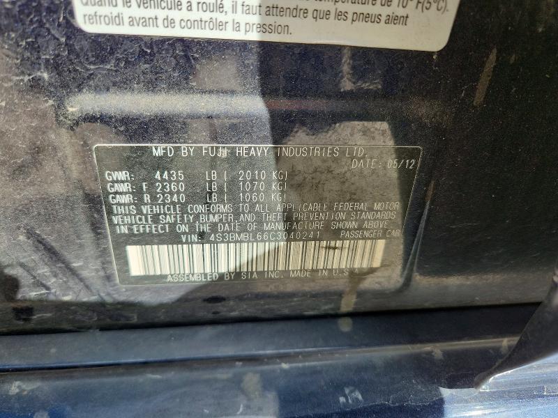 Продажа на аукционе авто 2012 Subaru Legacy, vin: 4S3BMBL66C3040241, номер лота: 61452746