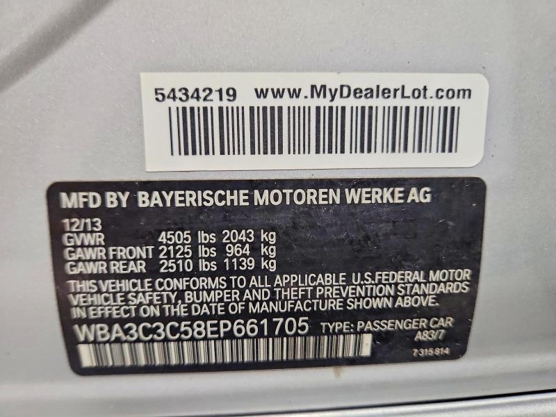 66181886 :رقم المزاد ، WBA3C3C58EP661705 vin ، 2014 Bmw 320 مزاد بيع