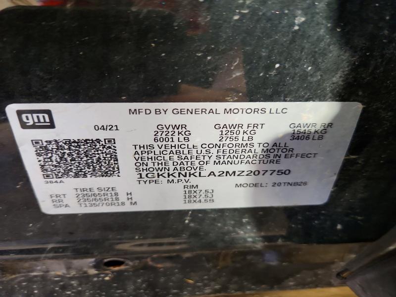 Aukcja sprzedaży 2021 Gmc Acadia, vin: 1GKKNKLA2MZ207750, numer aukcji: 65915946