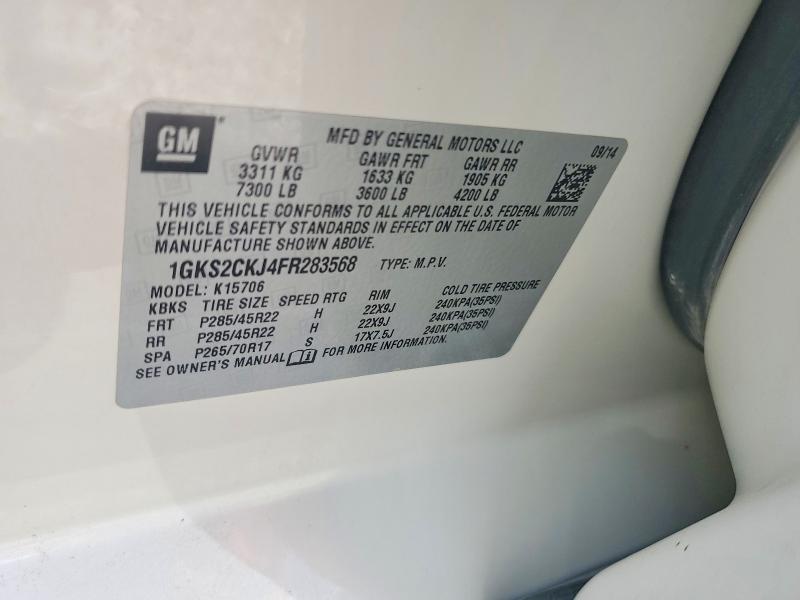 Aukcja sprzedaży 2015 Gmc Yukon, vin: 1GKS2CKJ4FR283568, numer aukcji: 64950586