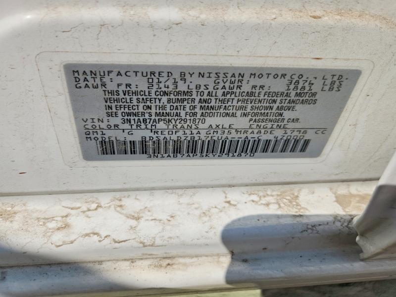 Продажа на аукционе авто 2019 Nissan Sentra, vin: 3N1AB7AP5KY291870, номер лота: 64155066