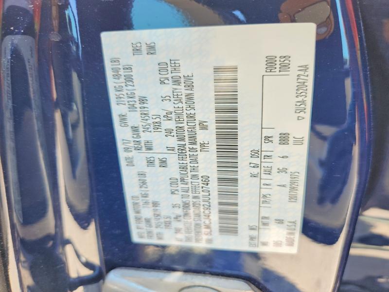 Aukcja sprzedaży 2018 Lincoln Mkc, vin: 5LMCJ4C92JUL07460, numer aukcji: 65154916