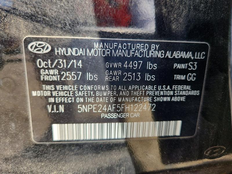 Продажа на аукционе авто 2015 Hyundai Sonata, vin: 5NPE24AF5FH122472, номер лота: 63997386