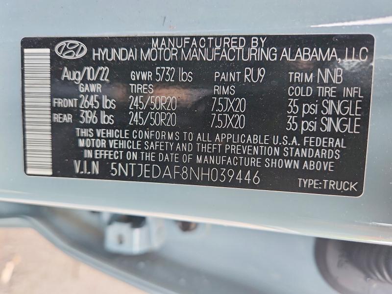 Продажа на аукционе авто 2022 Hyundai Santa Cruz, vin: 5NTJEDAF8NH039446, номер лота: 64046546