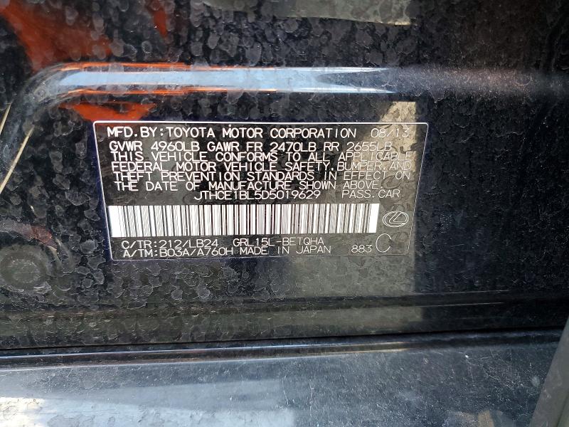 63857366 :رقم المزاد ، JTHCE1BL5D5019629 vin ، 2013 Lexus Gs مزاد بيع