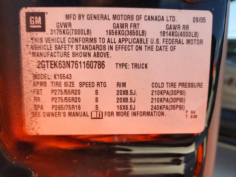 2006 Gmc Sierra მანქანა იყიდება აუქციონზე, vin: 2GTEK63N761160786, აუქციონის ნომერი: 67166026