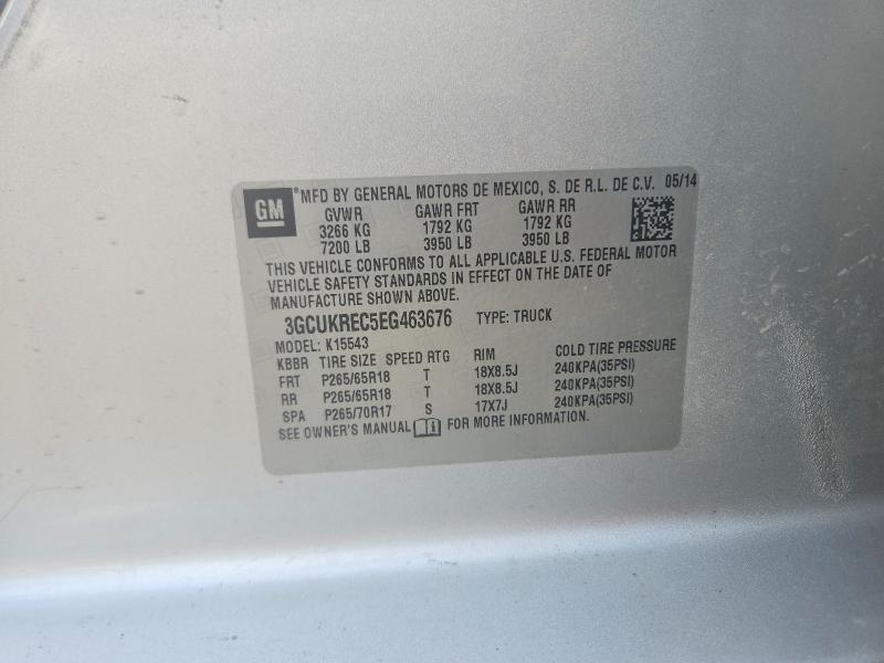 Продажа на аукционе авто 2014 Chevrolet Silverado, vin: 3GCUKREC5EG463676, номер лота: 63686246