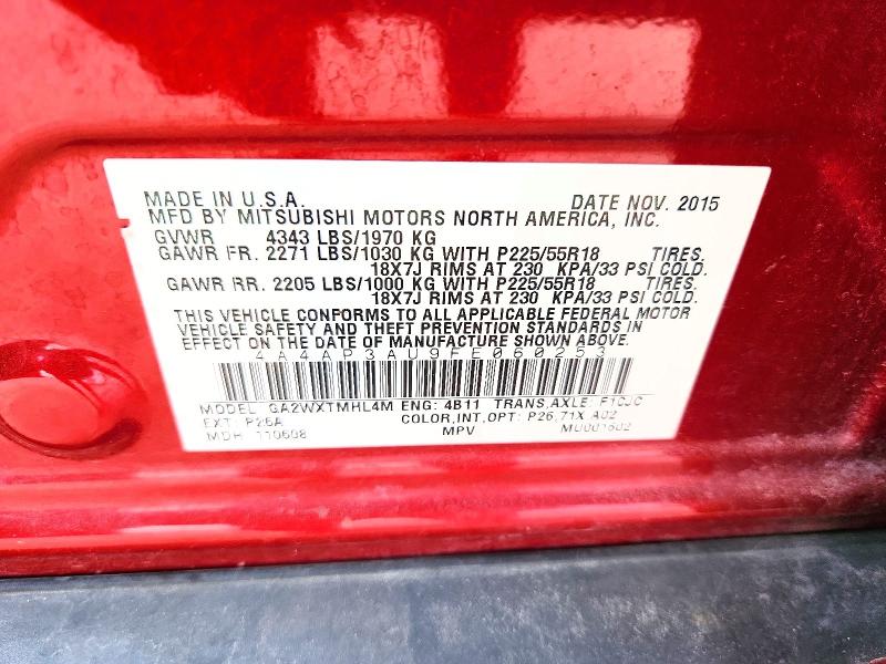 2015 Mitsubishi Outlander Sport მანქანა იყიდება აუქციონზე, vin: 4A4AP3AU9FE060253, აუქციონის ნომერი: 64251836