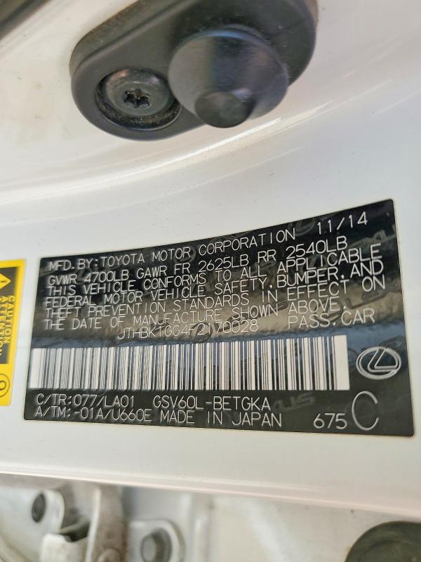 Продажа на аукционе авто 2015 Lexus Es, vin: JTHBK1GG4F2170028, номер лота: 65154156