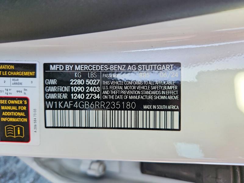 Продажа на аукционе авто 2024 Mercedes-benz C, vin: W1KAF4GB6RR235180, номер лота: 63451366