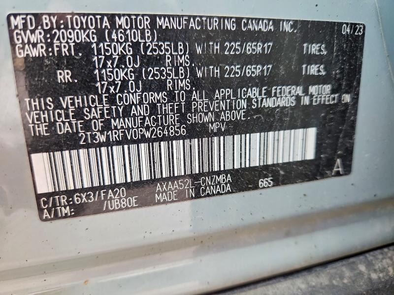 Aukcja sprzedaży 2023 Toyota Rav4, vin: 2T3W1RFV0PW264856, numer aukcji: 60583986