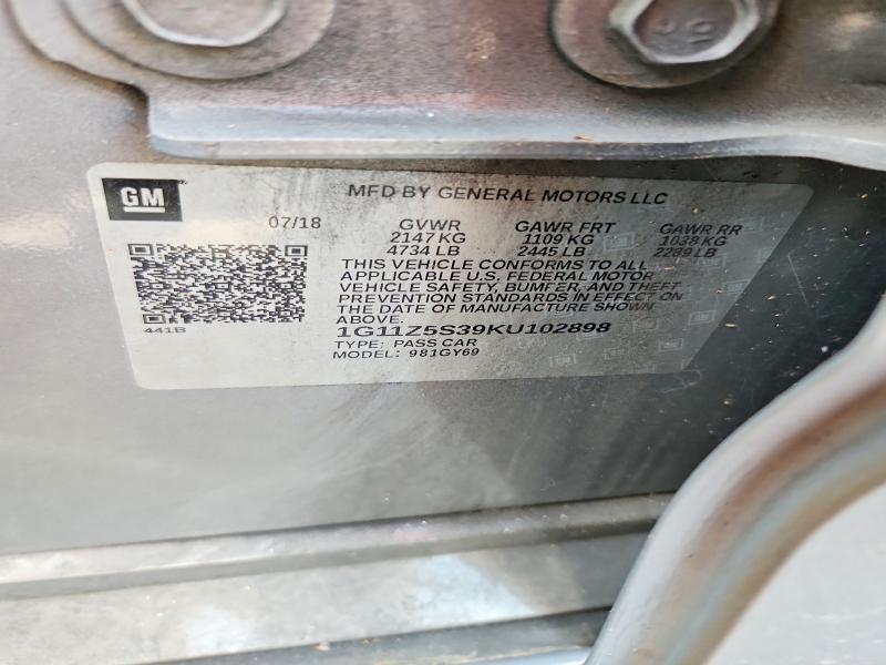Продаж на аукціоні авто 2019 Chevrolet Impala, vin: 1G11Z5S39KU102898, номер лоту: 63766996