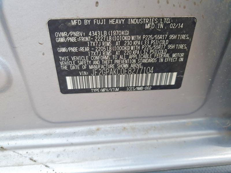 Продажа на аукционе авто 2014 Subaru Xv Crosstrek, vin: JF2GPAKC0E8277104, номер лота: 67349736