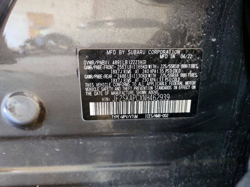 Продаж на аукціоні авто 2022 Subaru Forester, vin: JF2SKAPCXNH462939, номер лоту: 63804746