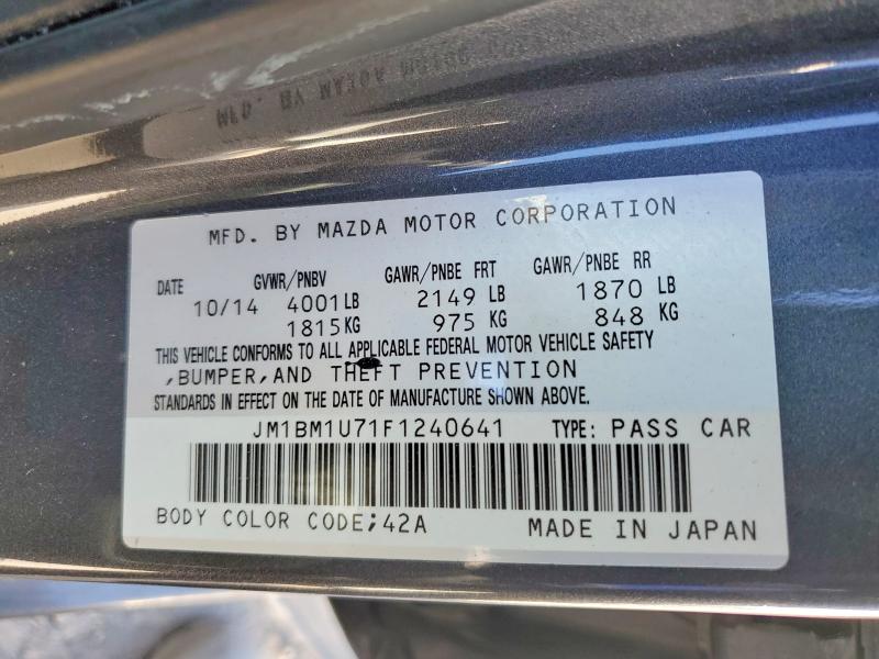 Aukcja sprzedaży 2015 Mazda 3, vin: JM1BM1U71F1240641, numer aukcji: 63432326