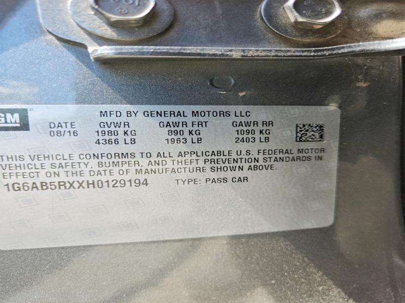 Продажа на аукционе авто 2017 Cadillac Ats, vin: 1G6AB5RXXH0129194, номер лота: 63902066