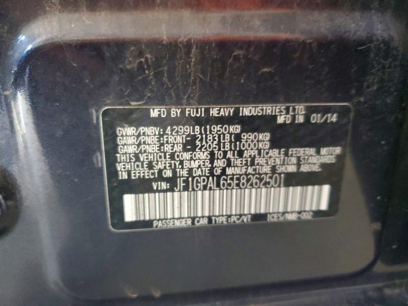 Aukcja sprzedaży 2014 Subaru Impreza, vin: JF1GPAL65E8262501, numer aukcji: 63914686