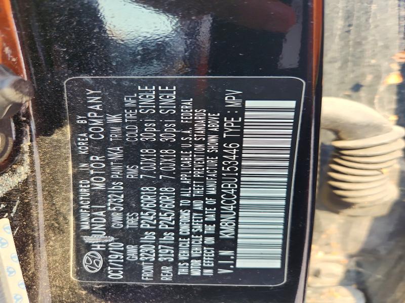 64418546 :رقم المزاد ، KM8NU4CC4BU153446 vin ، 2011 Hyundai Veracruz مزاد بيع