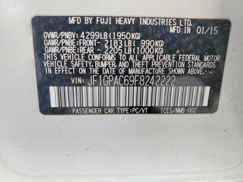 Aukcja sprzedaży 2015 Subaru Impreza, vin: JF1GPAC69F8242222, numer aukcji: 66594556