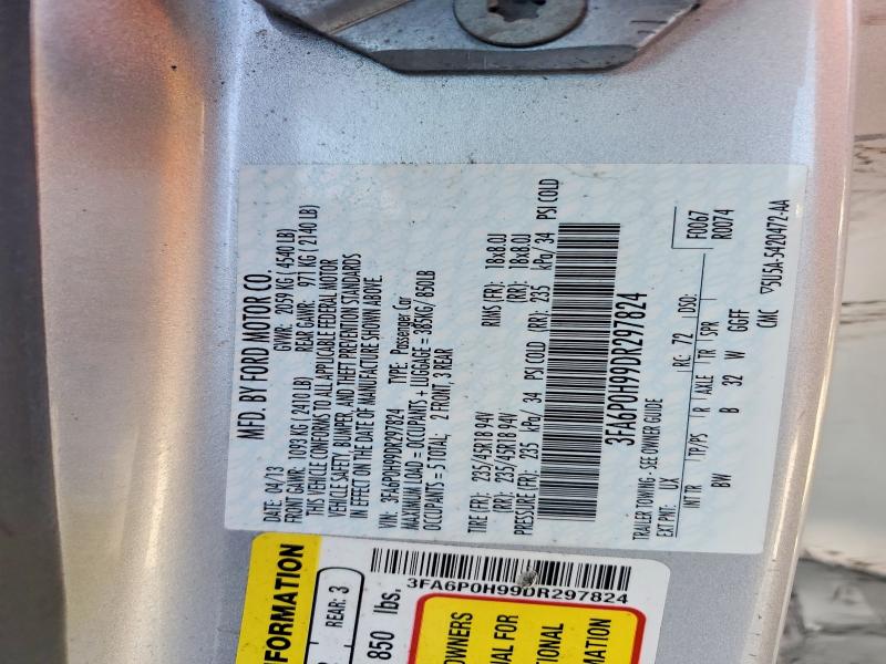 64251236 :رقم المزاد ، 3FA6P0H99DR297824 vin ، 2013 Ford Fusion مزاد بيع