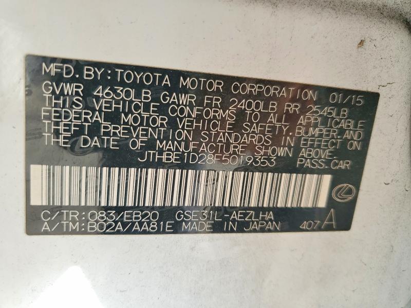 Продаж на аукціоні авто 2015 Lexus Is, vin: JTHBE1D28F5019353, номер лоту: 63539366