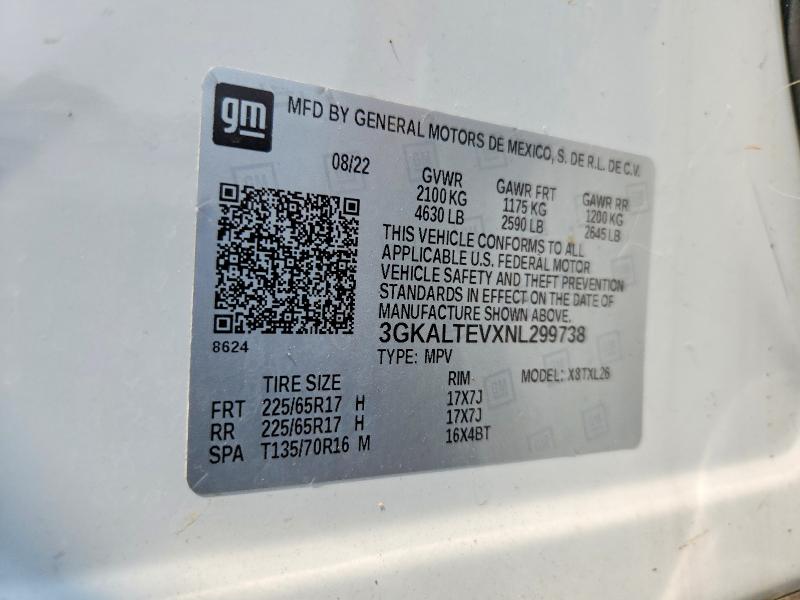Продаж на аукціоні авто 2022 Gmc Terrain, vin: 3GKALTEVXNL299738, номер лоту: 65309266