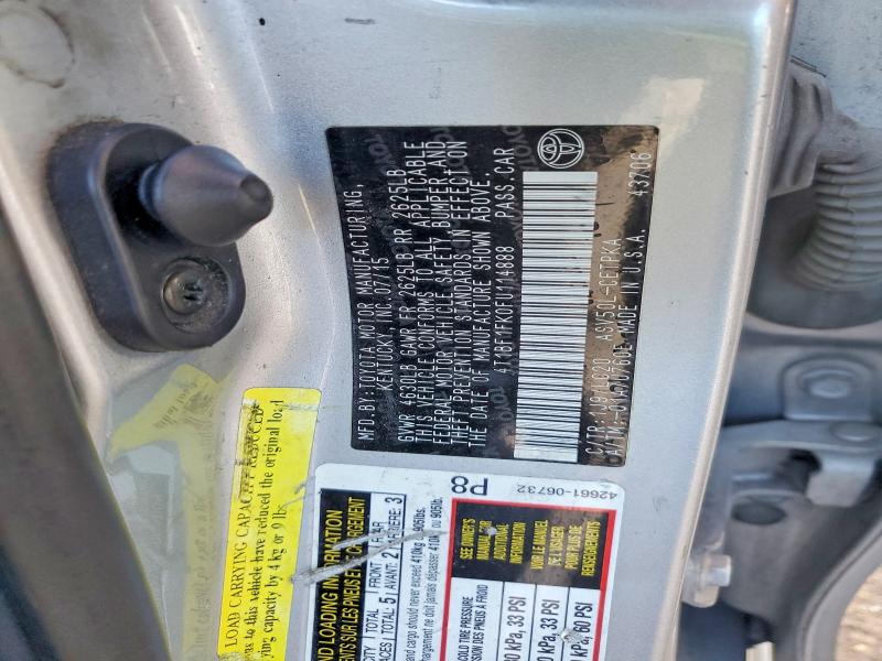 64401156 :رقم المزاد ، 4T1BF1FK0FU114888 vin ، 2015 Toyota Camry مزاد بيع