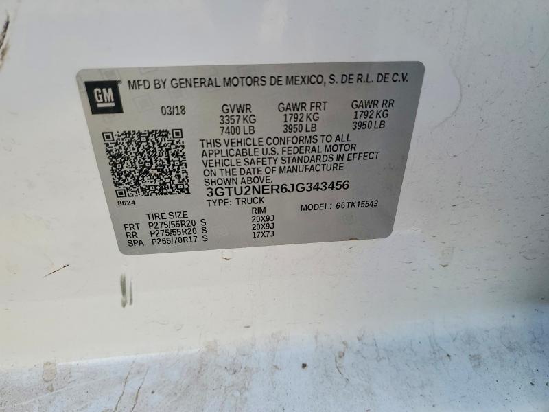 Aukcja sprzedaży 2018 Gmc Sierra, vin: 3GTU2NER6JG343456, numer aukcji: 63764016