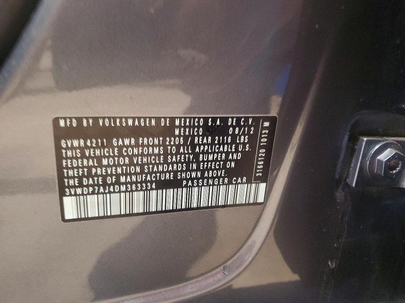 Продажа на аукционе авто 2013 Volkswagen Jetta, vin: 3VWDP7AJ4DM363334, номер лота: 64828706