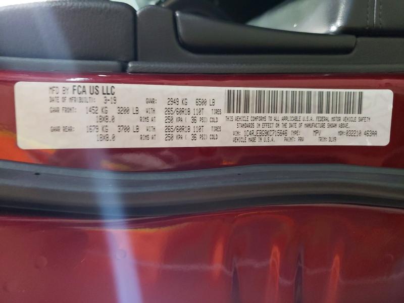 64714316 :رقم المزاد ، 1C4RJEBG9KC715646 vin ، 2019 Jeep Grand Cherokee مزاد بيع