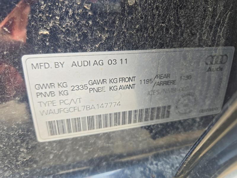 65324566 :رقم المزاد ، WAUFGCFL7BA147774 vin ، 2011 Audi S4 مزاد بيع