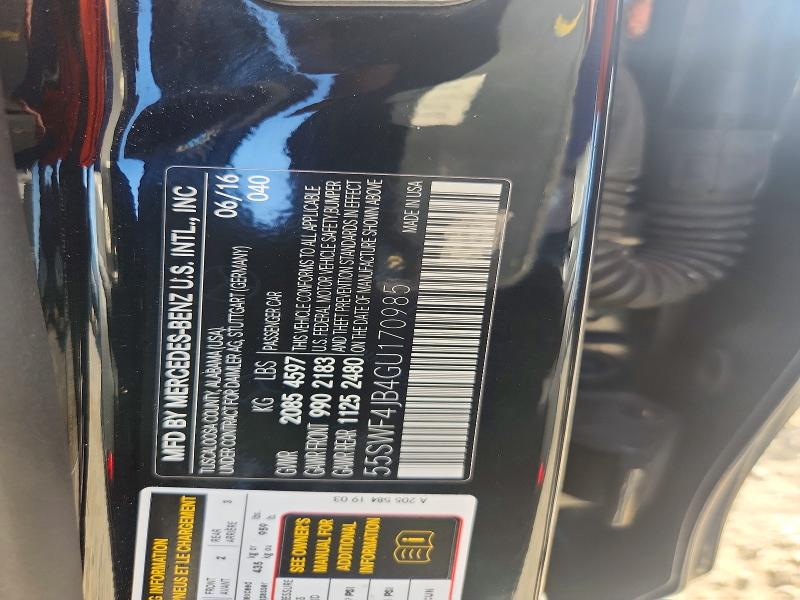 Aukcja sprzedaży 2016 Mercedes-benz C, vin: 55SWF4JB4GU170985, numer aukcji: 66567976