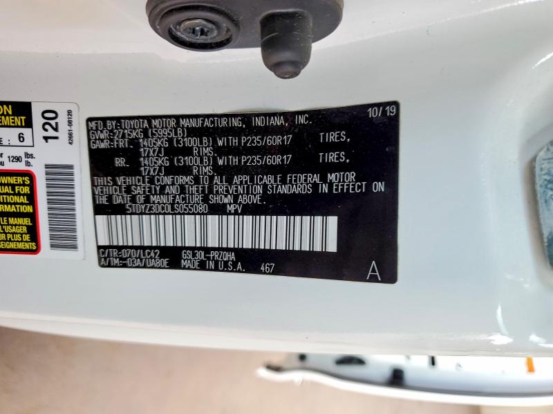 Продажа на аукционе авто 2020 Toyota Sienna, vin: 5TDYZ3DC0LS055080, номер лота: 64929846