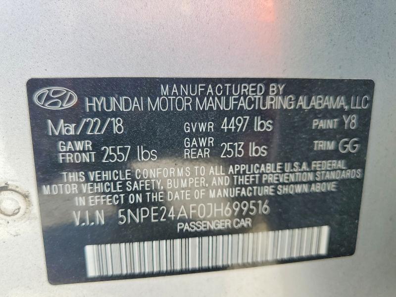Продажа на аукционе авто 2018 Hyundai Sonata, vin: 5NPE24AF0JH699516, номер лота: 67121066