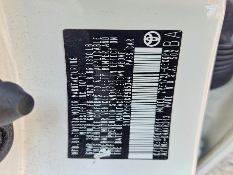 2019 Toyota Corolla მანქანა იყიდება აუქციონზე, vin: 5YFBPRHE6KP905344, აუქციონის ნომერი: 65227426