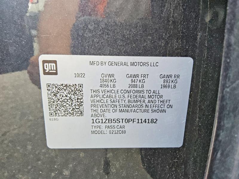 Aukcja sprzedaży 2023 Chevrolet Malibu, vin: 1G1ZB5ST0PF114182, numer aukcji: 66299426
