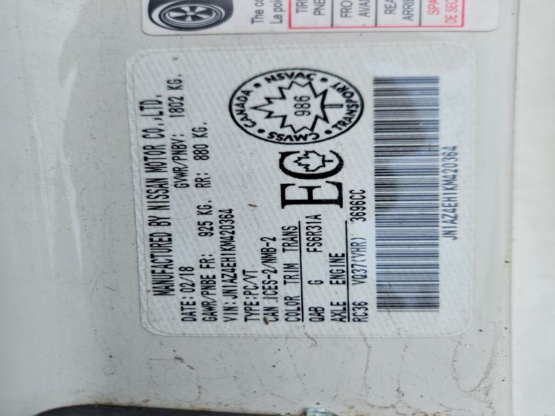 Aukcja sprzedaży 2019 Nissan 370z, vin: JN1AZ4EH1KM420364, numer aukcji: 62211396