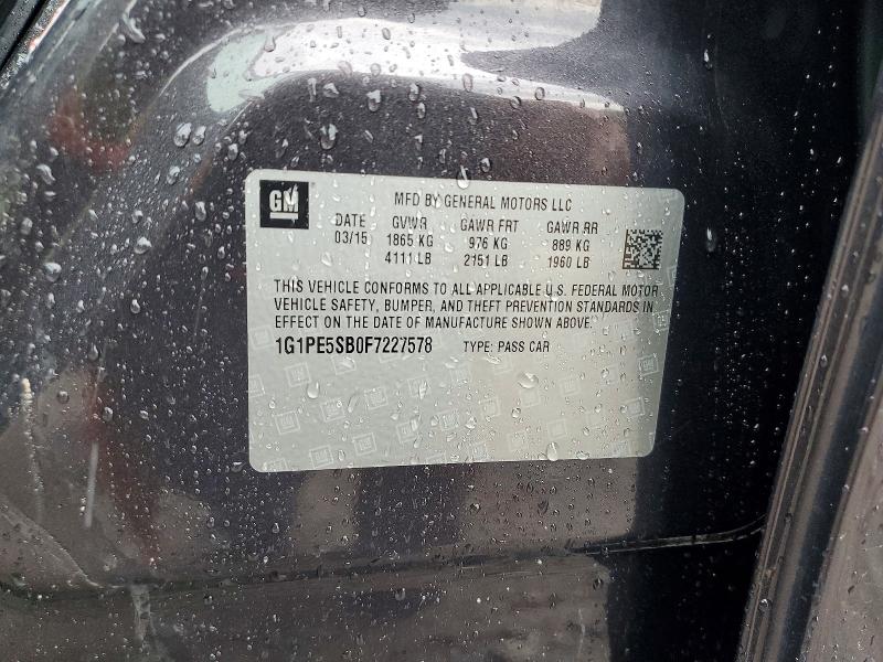 2015 Chevrolet Cruze მანქანა იყიდება აუქციონზე, vin: 1G1PE5SB0F7227578, აუქციონის ნომერი: 64567366