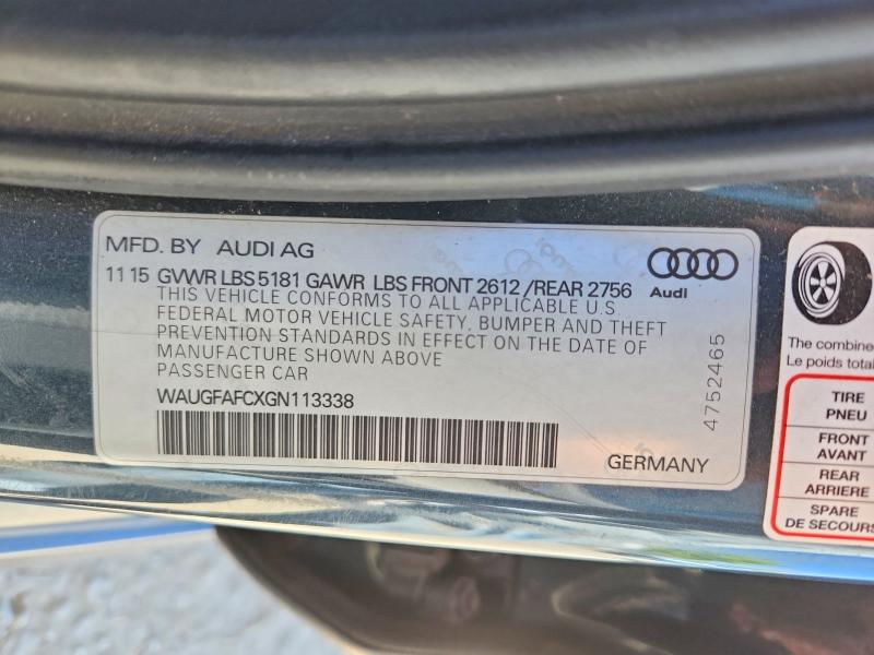 64094336 :رقم المزاد ، WAUGFAFCXGN113338 vin ، 2016 Audi A6 مزاد بيع