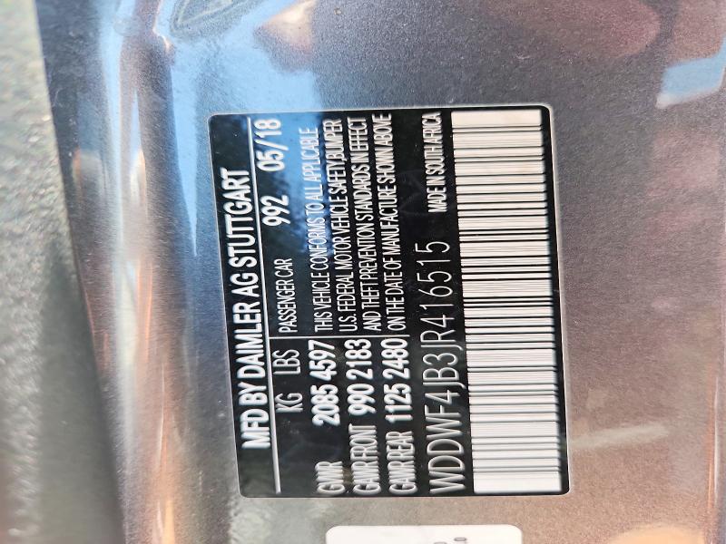 63665836 :رقم المزاد ، WDDWF4JB3JR416515 vin ، 2018 Mercedes-benz C مزاد بيع