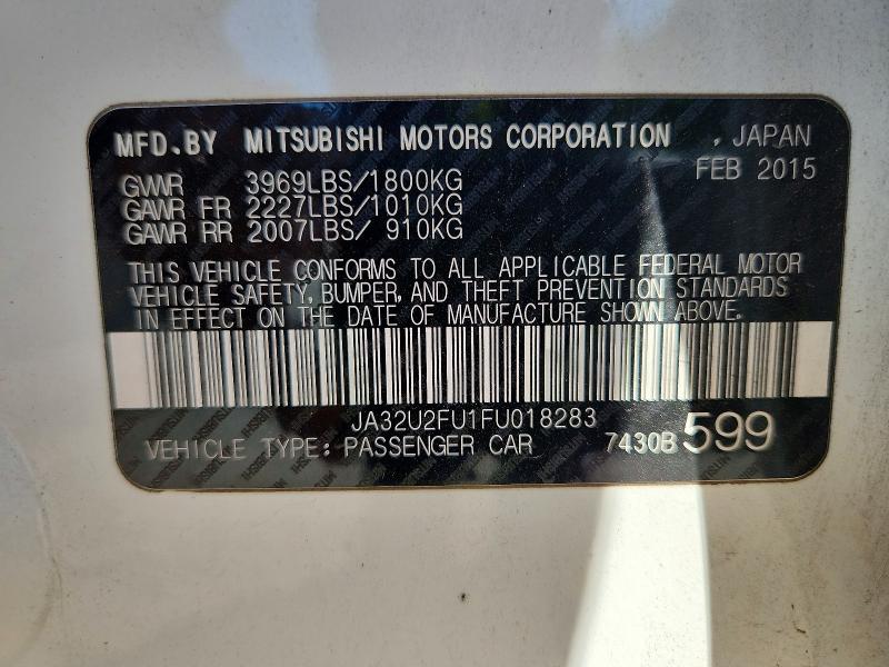 Aukcja sprzedaży 2015 Mitsubishi Lancer, vin: JA32U2FU1FU018283, numer aukcji: 65097066