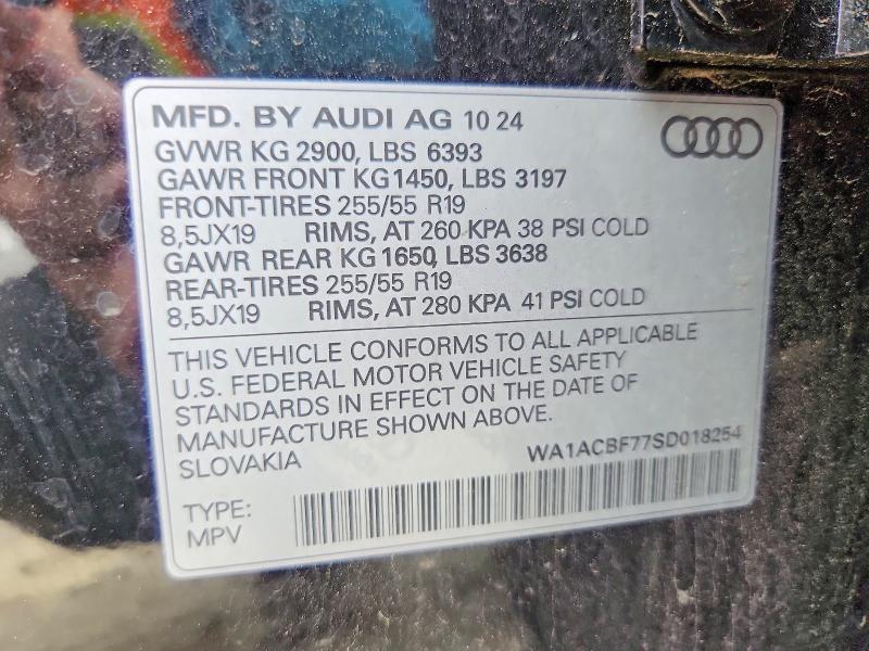 Aukcja sprzedaży 2025 Audi Q7, vin: WA1ACBF77SD018254, numer aukcji: 64402006