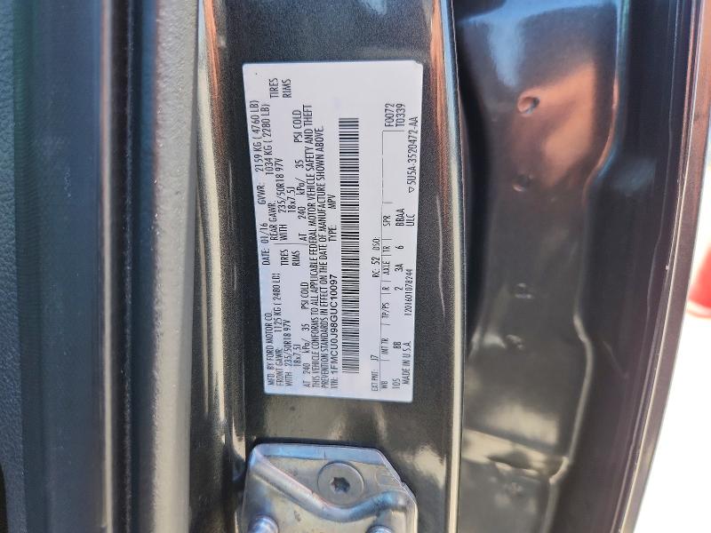 Продажа на аукционе авто 2016 Ford Escape, vin: 1FMCU0J98GUC10097, номер лота: 64514996
