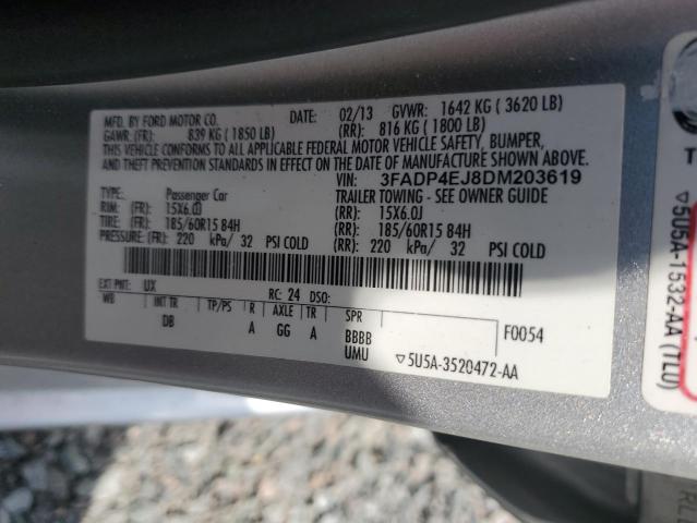 64562076 :رقم المزاد ، 3FADP4EJ8DM203619 vin ، 2013 Ford Fiesta مزاد بيع