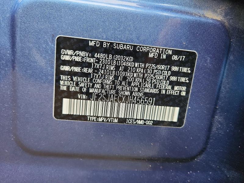 Aukcja sprzedaży 2018 Subaru Forester, vin: JF2SJAECXJH456591, numer aukcji: 66698576