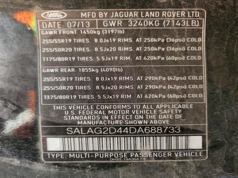 Продажа на аукционе авто 2013 Land Rover Lr4, vin: SALAG2D44DA688733, номер лота: 64816316