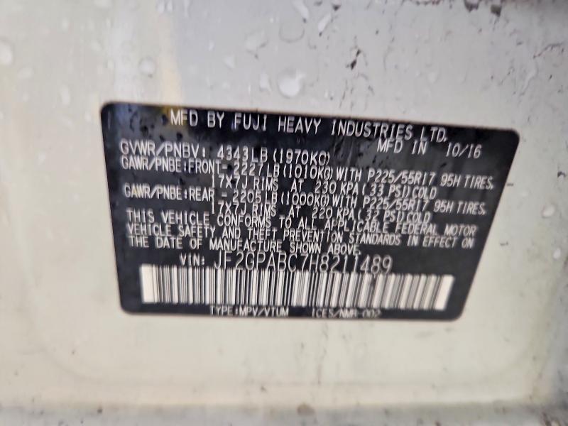 Aukcja sprzedaży 2017 Subaru Crosstrek, vin: JF2GPABC7H8211489, numer aukcji: 65448906
